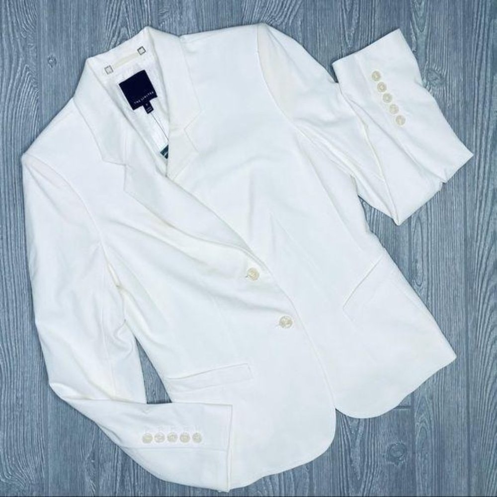 Nwt The limited Lux off white cream blazer jacket cardigan with pockets 8